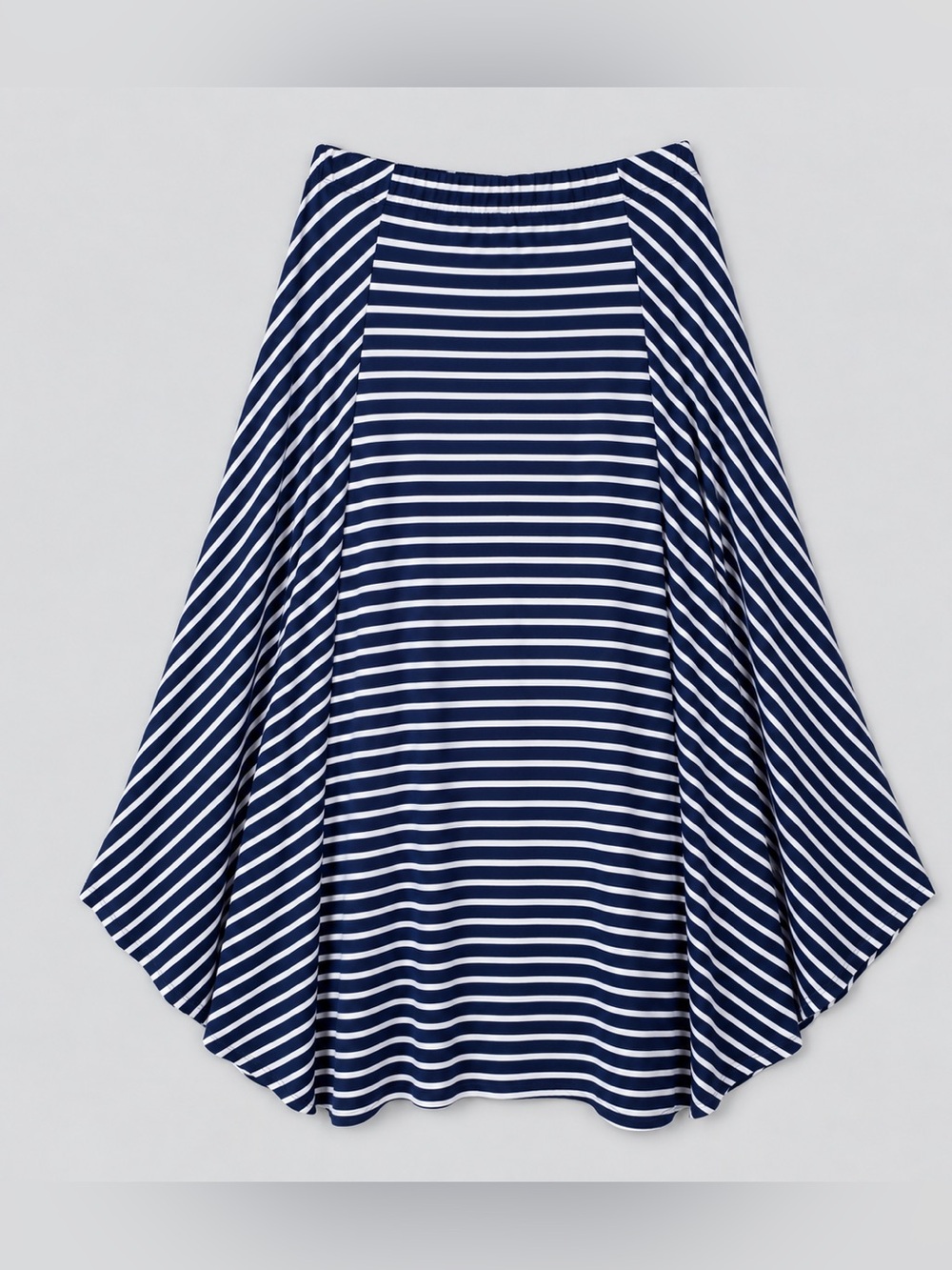 Chicos Asymmetric Striped Maxi Skirt XL Nautical Fisherman Coastal Euro Summer